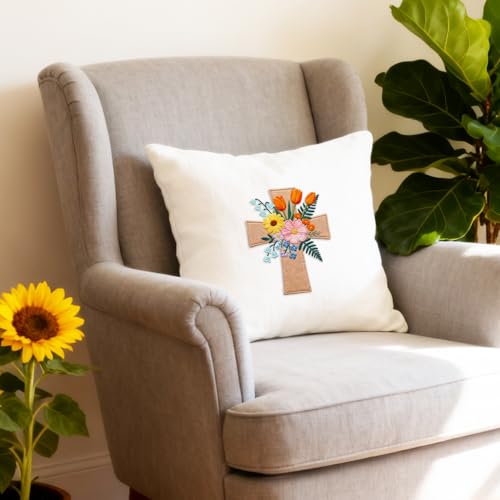 BEUNITONE 4Set Cross and Flowers Pattern Embroidery Kit for Adult Beginners - style: D-Cross Flower