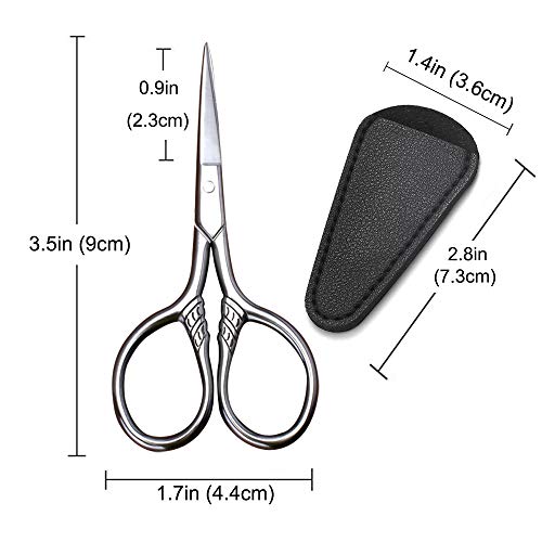 Small Precision Scissors, 3.5in Beauty Grooming Kit - color: Stainless Steel Color
