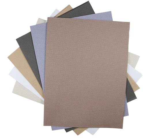 KCS 6 pc of 12" x 18" (30cmx45cm) 14 Count Cotton Aida Cloth Cross Stitch Fabric (14CT-F) - color: 14ct-f