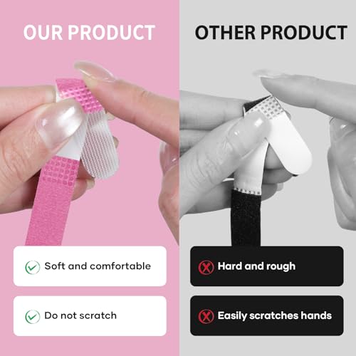 Finger Buddy Straps, 12PCS Finger Buddy Tape Straps Loops, Rose Red - color: Rose Red