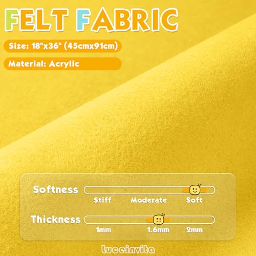 Sunflower 18" X 36" Felt Fabric Sheet - 1.6mm Thickness - color: Sunflower, size: 18" x 36"