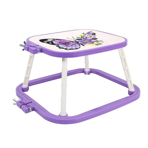 Versatile Double Embroidery Stand, Compact Desktop Embroidery Cross Stitch Frame-Hands Free 2-Tier Embroidery Hoop Frame for Needlepoint Sewing Craft Projects (Violet) - color: Violet