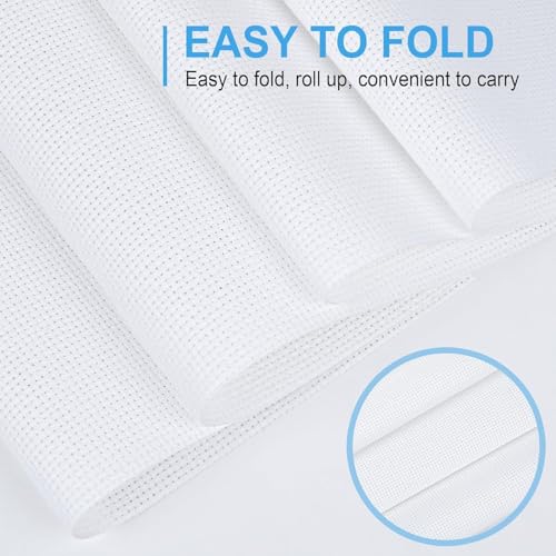 MYFAMIREA Cross Stitch Aida Fabric 14 Count, 39 by 30 Inch Large Size, Classic Reserve Cross Stitch Aida Cloth for Home DIY Embroidery Decoration, White - color: White, size: 14 CT 39 x 30In