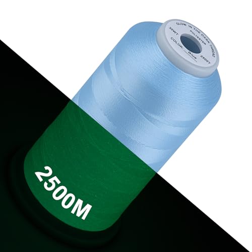 Simthread Glow in Dark Thread 2500 Yards 30WT Blue - color: Blue
