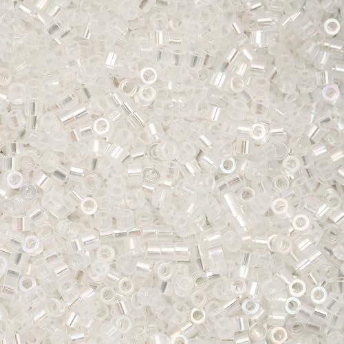 John Bead 25g Cylin Beads Crystal AB 11/0 Glass Cylindrical Seed Beads for Jewelry Bracelets Necklaces Earrings Making Embroidery - color: Transparent Crystal AB