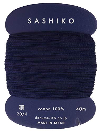 Sashiko Thread Thinner Weight 40m Col. 216 -Dark Navy- Japanese Embroidery & Quilting by Yokota - color: Deep indigo