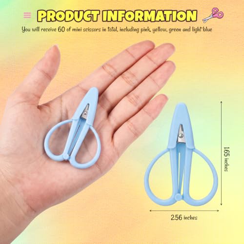 Mixweer 24 Pcs Mini Scissors for Travel Sewing Embroidery, 4 Colors - color: Light Pink Blue Purple, Lemon Yellow