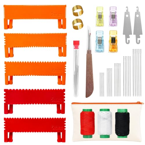 44Pcs Clip-On Sewing Ruler Seam Guide & Needle Kit