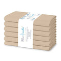 Blue Needles Solid Cloth Napkins 100% Cotton Set of 6-18 x 18 Inches - color: Beige, size: 18" x 18" (Set of 6)