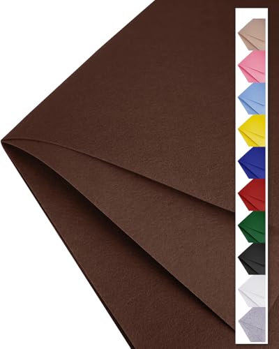 Brown Felt Fabric 72" x 18", Large Stiff Craft Felt Sheet by The Yard - color: Brown, size: 72" X 18" (0.5 Yard)