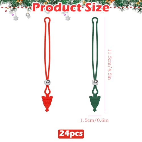 24Pcs Anchor, Christmas Ornament Hangers with Red & Green Design, Reusable Silicone Hooks for Securely Hanging Ornaments on Tree, Gift for Christmas Decorations