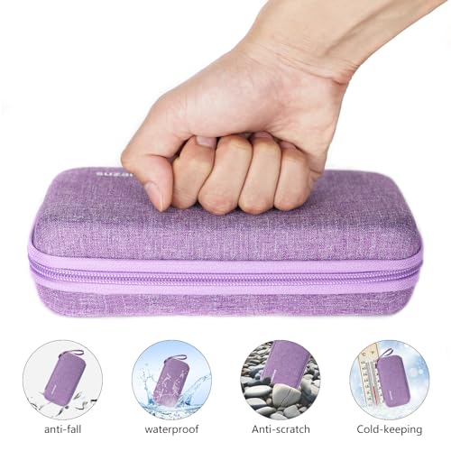suzamed Insulin Cooler Travel Case, 2x150g Ice Pack TSA Approved, Purple - color: Purple