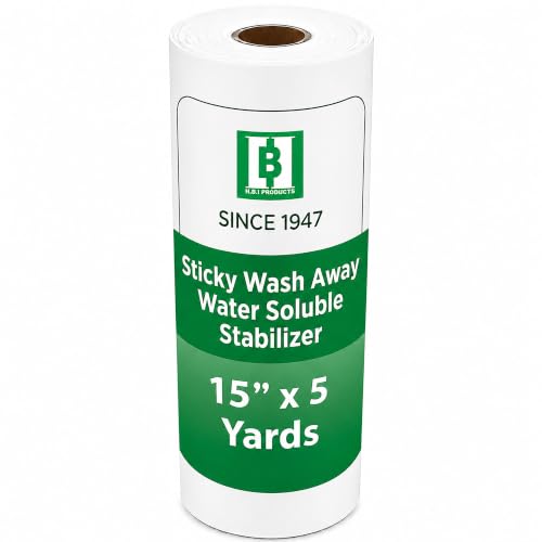 HBI Sticky Wash Away Water Soluble Stabilizer Roll, 15 in x 5 yd - size: 15" x 5 yd