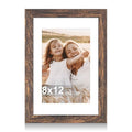 Hongkee 8x12 Picture Frame with Real Glass, Wood Frame 1 Pack(with Mat 6x9) - color: Rustic Brown, size: 8X12 in