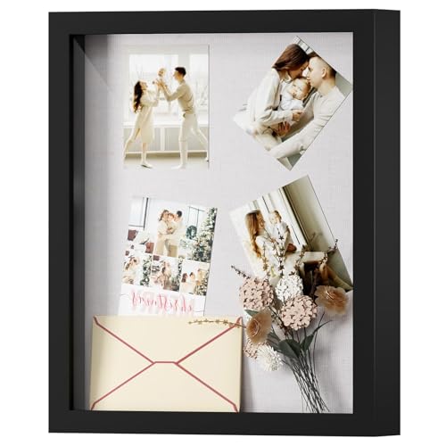 Muzilife 8.5x11 Small Shadow Box Wood Picture Frame, Tempered Glass, Black - color: Black, size: 8.5x11