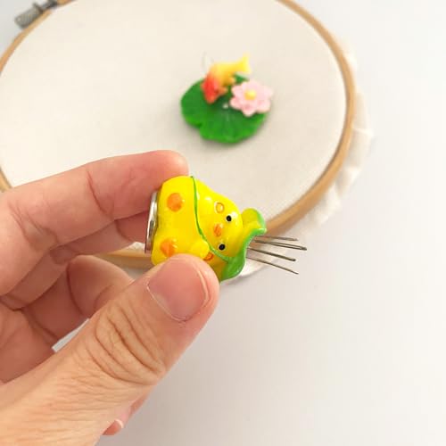 Magnetic Lotus Flower Leaf Needle Minder Chick Needle Holder and Fish Threader for Cross Stitch Embroidery Sewing Needlework Craft Supplies