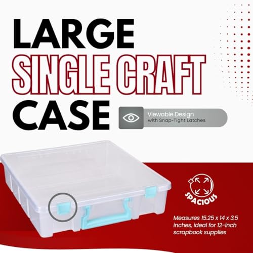 ArtBin Super Satchel 1-Compartment Craft Storage Box, Clear - color: Aqua Accents, size: 1 Pack