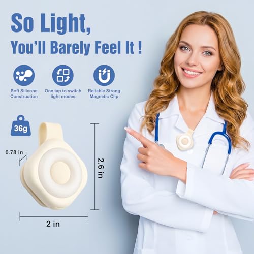 Rechargeable Nurse Lights Clip On for Night Shift, Badge Light - color: F-Beige