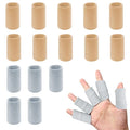20 Pcs Finger Sleeves Protectors, Elastic Sport Finger Sleeves,Skin Tone/Grey - color: Skin tone,grey