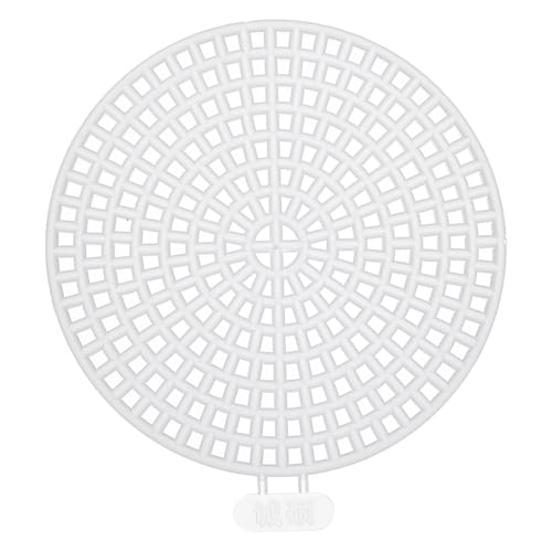 MECCANIXITY 30pcs 2.4" Plastic Mesh Canvas Sheet 16 Count Round Needlepoint Blank Canvas for Embroidery Knit Crochet Acrylic Yarn Crafting, White - size: 2.4"
