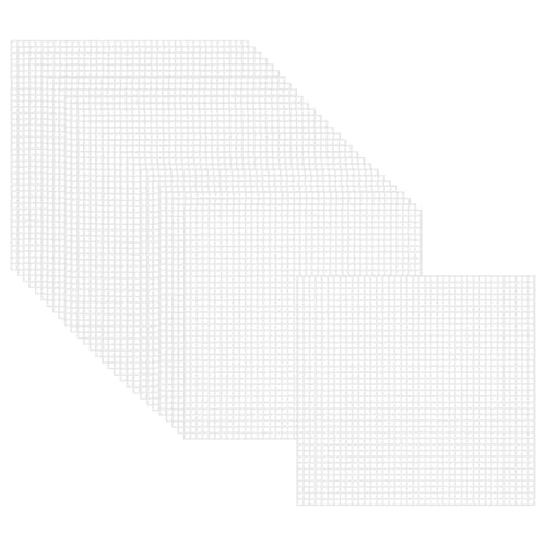 Allazone 30 PCS 7 Count Plastic Mesh Canvas Sheets 5.43 X 5.43 Inch Plastic Canvas Embroidery Crafting Acrylic Yarn Crafting Knit Crochet Projects Make Dividers - color: 30 PCS - Standard