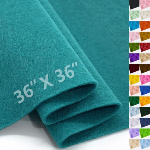 Teal Felt Fabric 36" X 36"(1 Square Yard) 1.6mm Thick Soft Felt Sheet - color: Teal