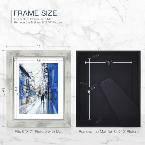 XUANLUO 8x10 Picture Frames Set of 4,Rustic Retro Photo Frame(White) - color: White-4pcs, size: 8 x 10 inch
