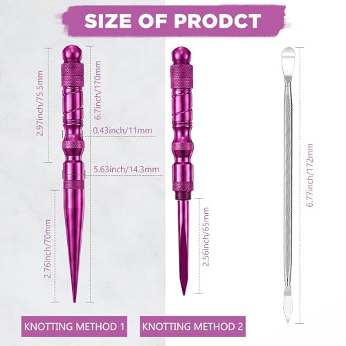 Shimeyao 12 Pcs 2026 Update Paracord FID Knotter Tools Set, Pink - color: Pink