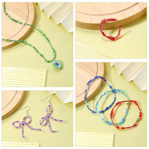 Ornaland Glass Bugle Beads Bulk, Long Embroidery Beads, Green, 100g - color: Green