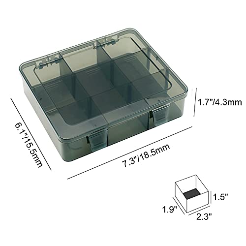 Vidifor 2 Pack Plastic Storage Organizer Box, Storage Container, Jewelry Organizer, Parts Storage Box with Dividers for Crafts, Beads, Buttons, Ornaments, Metal Parts(9 Grids 2 Pack) - size: 9 Grids 2 Pack