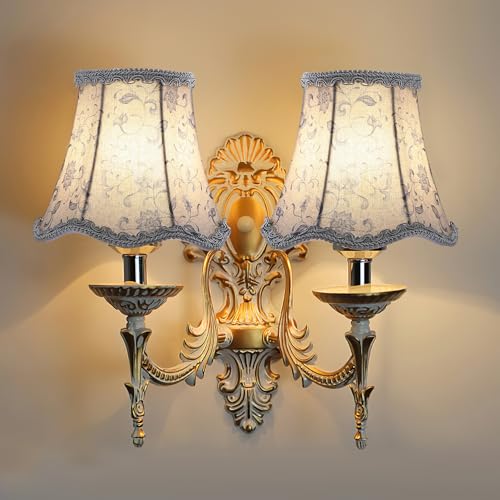 Fuloon Small Clip on Chandelier Lamp Shades, 6 Pack, Irises - color: Irises, size: 6 Pack