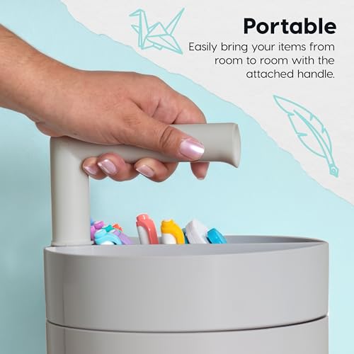 IRIS USA Desk Pencil Organizer |Made in USA| 6 Storage Compartments - Gray - color: Grey