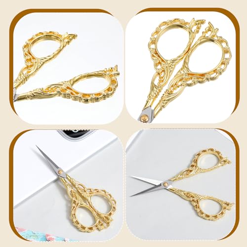 Mabor Stainless Steel Small Embroidery Scissors, Gold Needlepoint Scissors