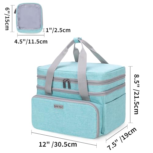 BAFASO Double Layer Sewing Accessories Organizer, Green - color: Green