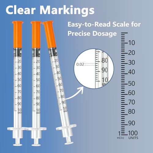 jeringas 1ml 29G 1/2" (12.7mm), Individually Wrapped, Box of 100 - size: 1ml 29G 1/2 Inch