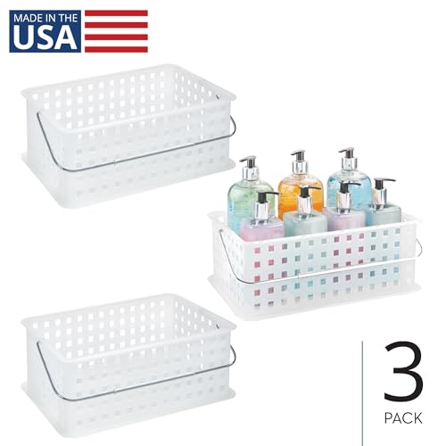 iDesign Portable Shower Caddy Basket, Set of 3, Clear/Frost - style: Pack of 3