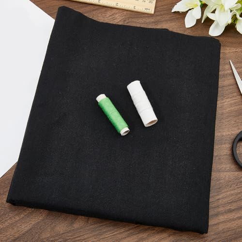 59 Inch Black Linen Cotton Canvas Embroidery Fabric by The Yard Solid Color Blend Quilting Clothes Fabrics for Sewing Making Needlework Furniture Cover Clothes Home Decor Art Crafts Supply - color: Black, size: 1500x1000mm