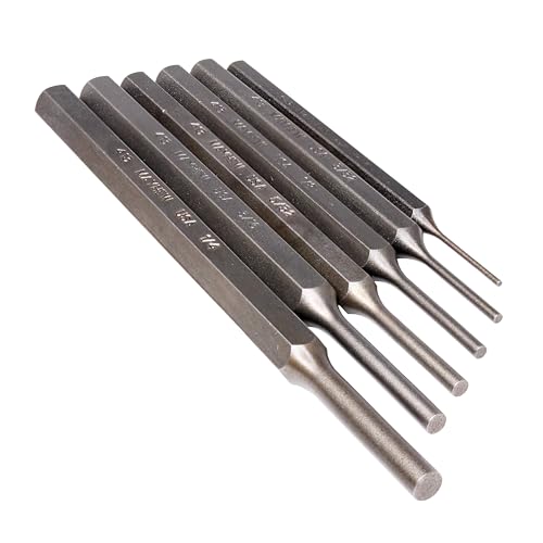 Mayhew Tools 89035 SAE Pin Punch Set Carded, 6-Piece, Shot-Blast Finish