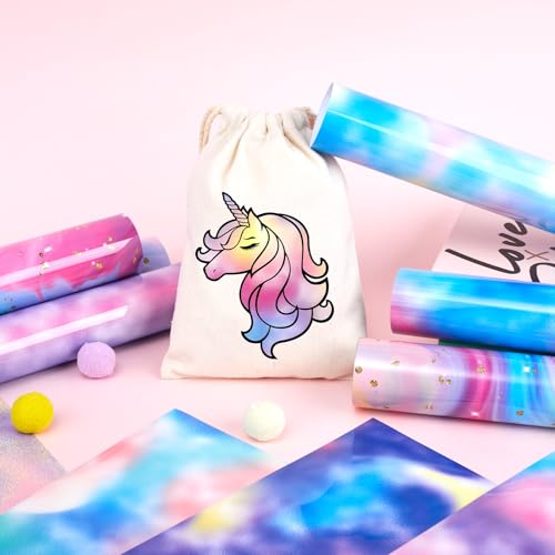 HTVSTD Holographic HTV Heat Transfer Vinyl 10pcs 12×10in Iron on Vinyl - color: Holographic