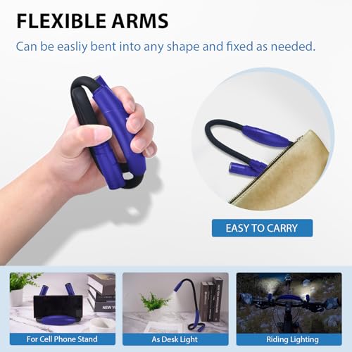 Portable Neck Light for Knitting & Crafts with 3 Light Settings, Dark Blue - color: Dark Blue