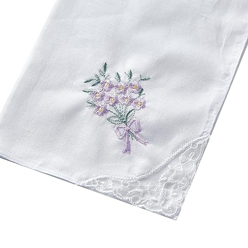 RDS HANKYTEX Cotton Embroidery Ladies' Handkerchiefs Lace Set of 6 - style: 9