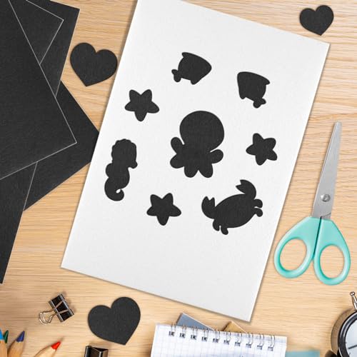 10PCS Black Self Adhesive Felt Fabric Sheets Sticky Felt Sheets for Craft Supplies Art Home Making（8.3" x 11.8"/20 x 30cm） - color: Black