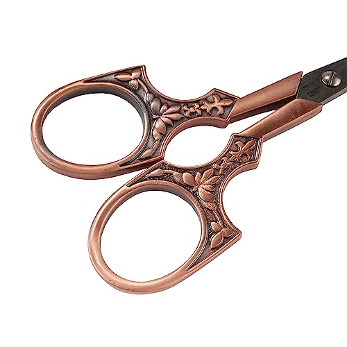 JubileeYarn Antique Style Heirloom Embroidery Craft Scissors - Copper - 3 Scissors - color: Antique Heirloom - Copper, size: 3 Scissors