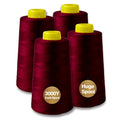 Burgundy Serger Thread All-Purpose Thread for Sewing, Polyester, 4 Cones of 3000 Yards Each Spool for Sewing Machine - color: 4 Burgundy