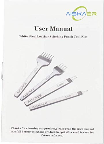 Aiskaer Leather Stitching Punch Set, Diamond Chisel Tools, 3mm White Steel 1/2/4/6 Prong for Leather Craft DIY - size: 3mm