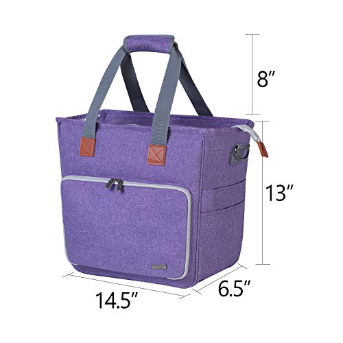 LUXJA Large Knitting Bag with Shoulder Straps, Purple - color: Purple, size: Large