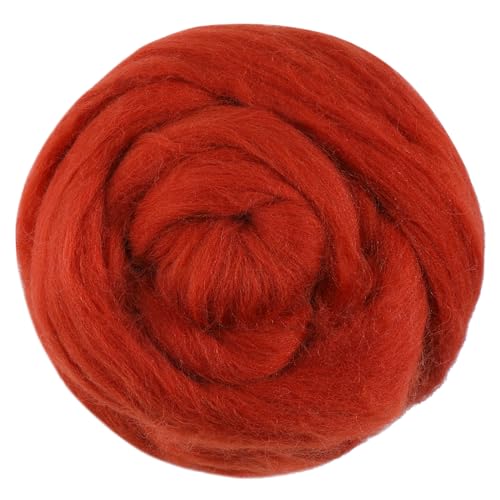 3.53oz Needle Felting Wool Roving for Needle Felting Red-Brown Felting Wool - color: red-brown