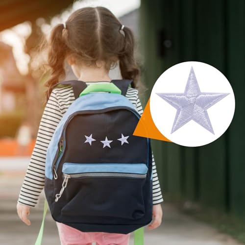 PAGOW 30 Pcs White Star Iron on Patch, 1 Inch Sew on Embroidered Patches - color: 30 White