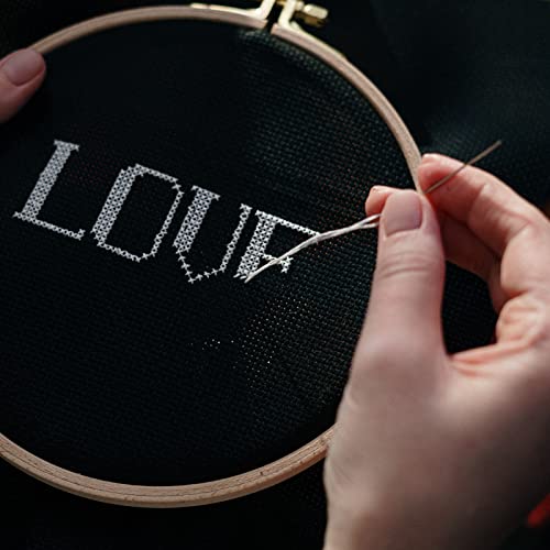 Grehge 3Pcs 3 Sizes Round Bamboo Embroidery Hoop Circle Cross Stitch Hoop Ring for Craft Sewing,with Gold Eye Embroidery Needles, Embroidery Hoop