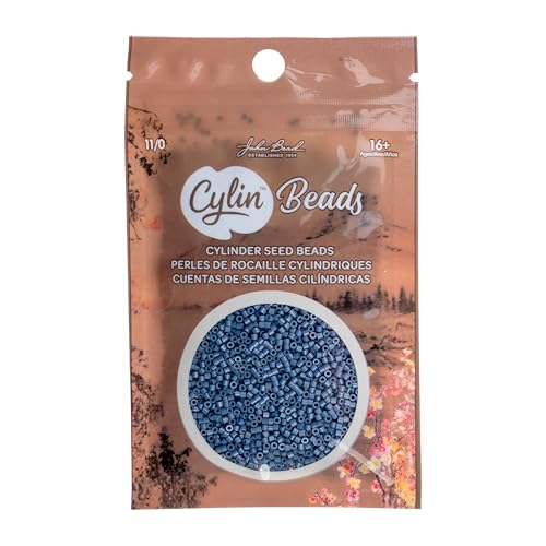 John Bead 25g Cylin Beads Opaque Blueberry Silkshine 11/0 Glass Cylindrical Seed Beads for Jewelry Bracelets Necklaces Earrings Making Embroidery - color: Blueberry Silkshine